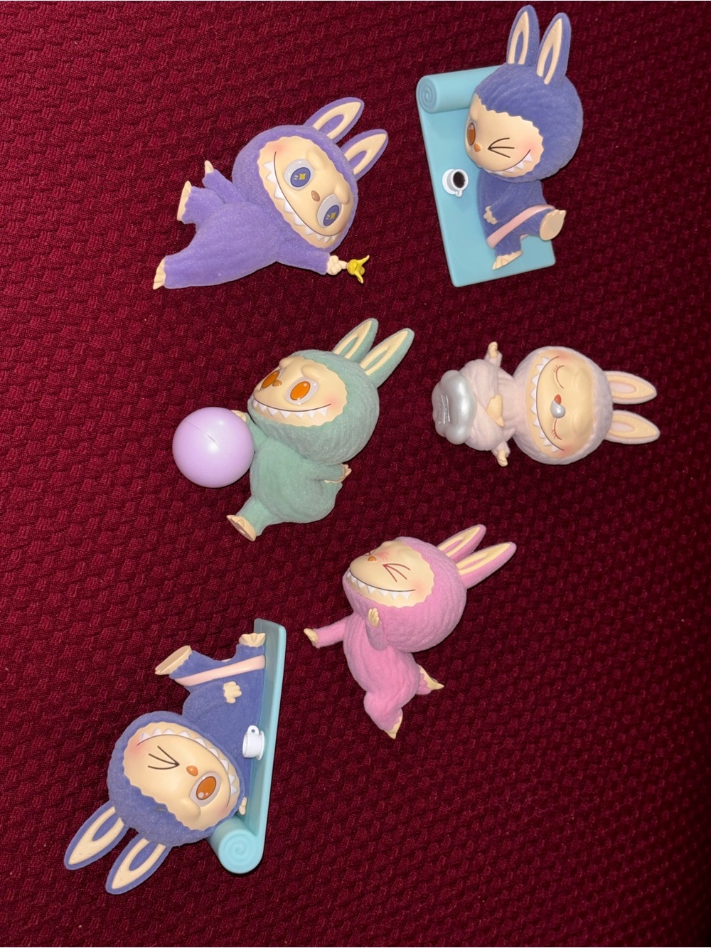 Pastel Bunny Play Figures - Assorted Pink, Purple, Green, Blue